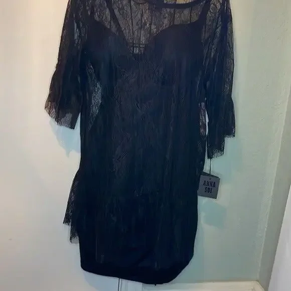 Anna Sui lace drop waist top black - Picture 5 of 7